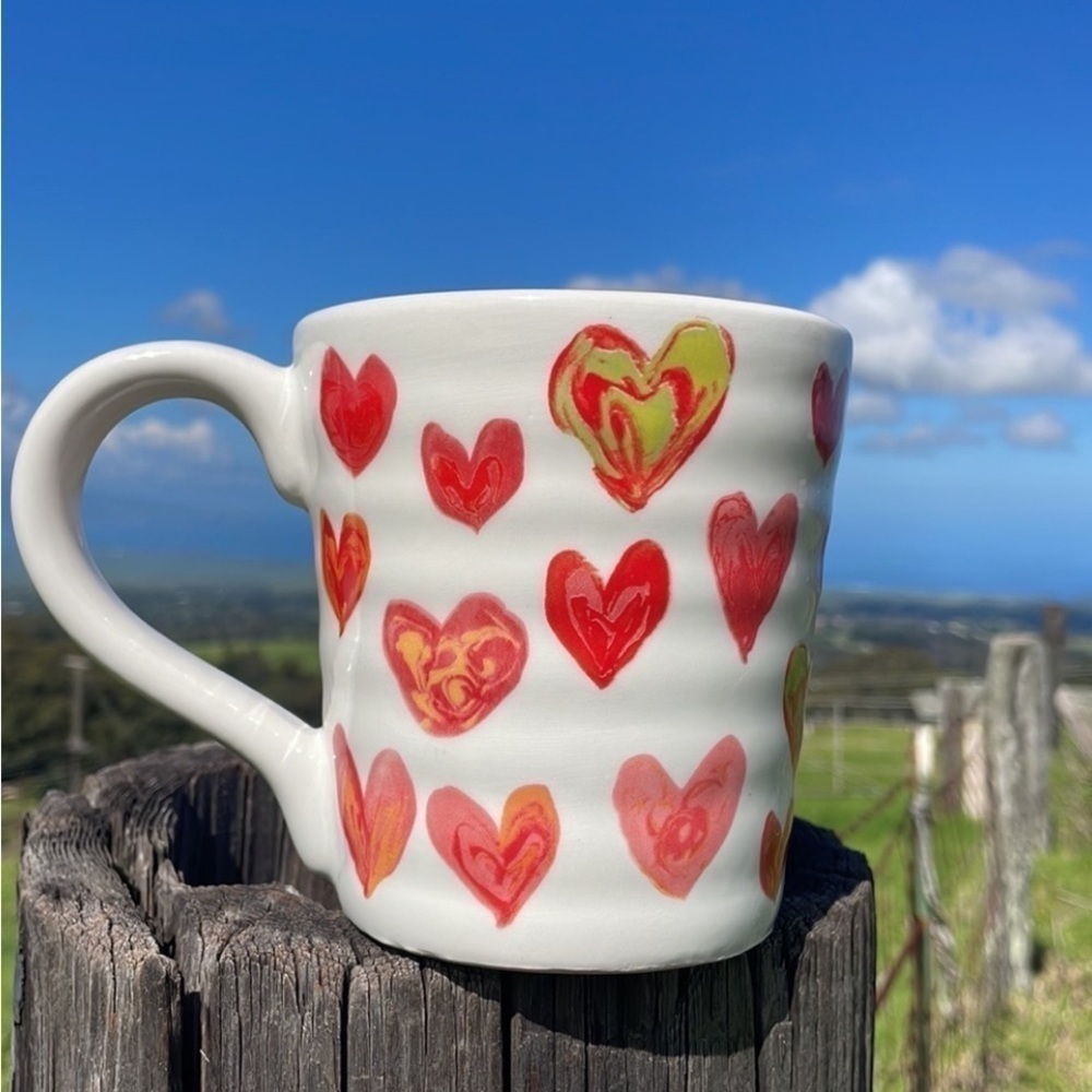 NEW Ceramic Red Heart Love Big mug